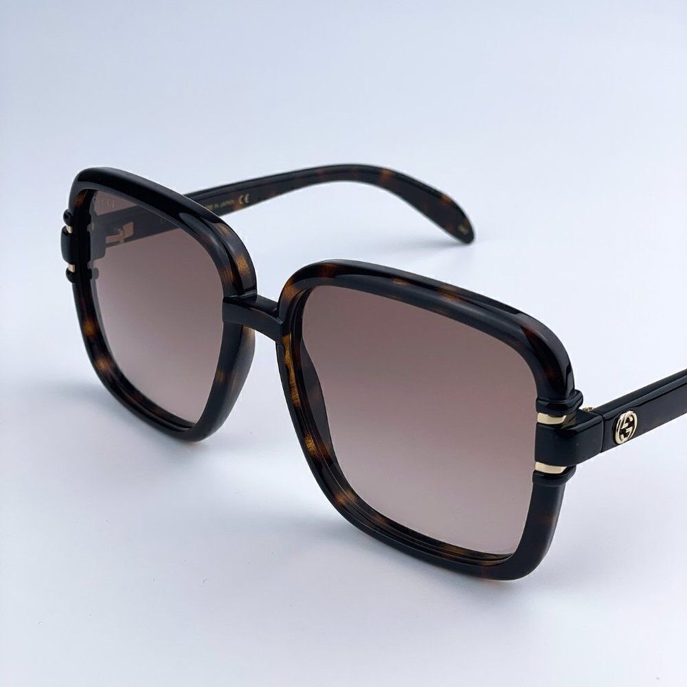 SALE! NEW Gucci GG1066S 002 Havana Brown Gradient Butterfly Women Sunglasses